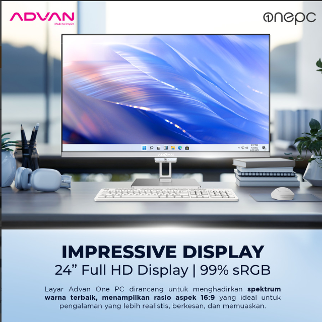 All-in One Advan OnePC Ryzen 5 3500U 8GB SSD 512GB 24″ FHD W11 - Image 2